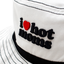 Load image into Gallery viewer, I Heart Hot Moms White Bucket Hat
