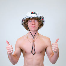 Load image into Gallery viewer, I Heart Hot Moms White Bucket Hat
